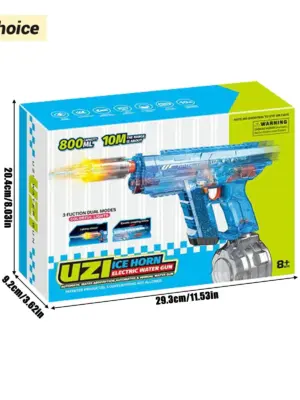 Large Capacity Electric WaterGUN For Adults Kids, Automatic Water Spray, Range Up To 26 Feet, LED Light, IP7 Waterproof
