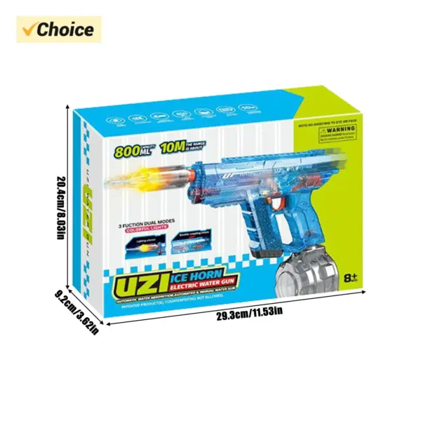 Large Capacity Electric WaterGUN For Adults Kids, Automatic Water Spray, Range Up To 26 Feet, LED Light, IP7 Waterproof