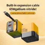 65W USB-C Charging Head Fast Charger With Built-in 80cm TypeC Cable Suitable for iPhone16 15 Promax PD 40W 27W Xiaomi Samsung
