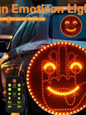Creative Fun Three Models Gesture Lamp Car Interior Rear Windshield LED Hand Gesture Sign Middle Finger Sign Warning Brake Light