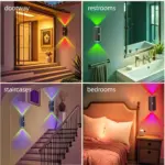 2Pack LED Night Lights with Motion Sensor, RGB Gradient Ambient Lighting, Dimmable Magnetic Wall Lamps for Entryway,Bedroom,Desk
